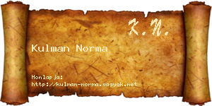 Kulman Norma névjegykártya